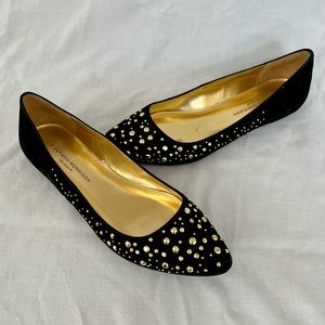 Sigerson Morrison Black Suede Flats  7.5